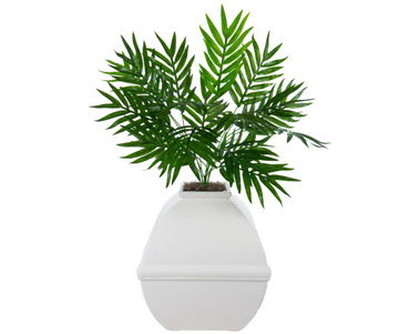 Good Pet Stuff, The Courtyard Hidden Litter Box, Artificial Plants & Enclosed Square Cat Planter Litter Box, Vented & Odor Filter, Easy to Clean, White Birch